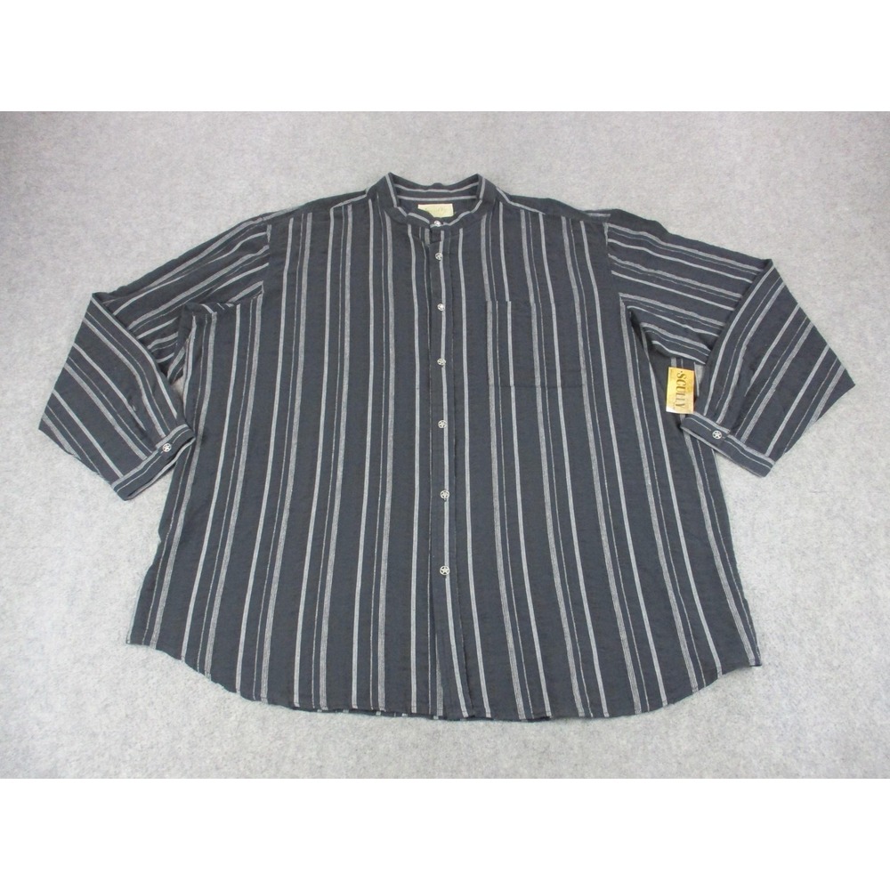 Scully Shirt Mens 4XL XXXXL Black White Stripes Button Front Dobby Rodeo Rancher